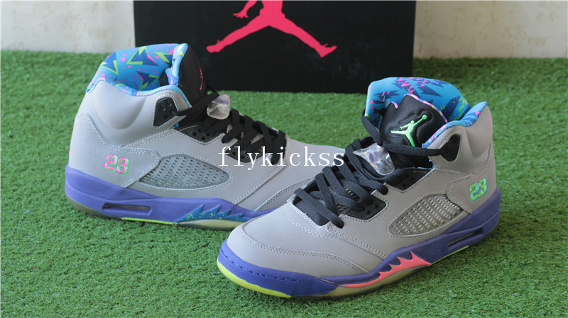Authentic Air Jordan 5 Retro Bel Air Grey Black Purple